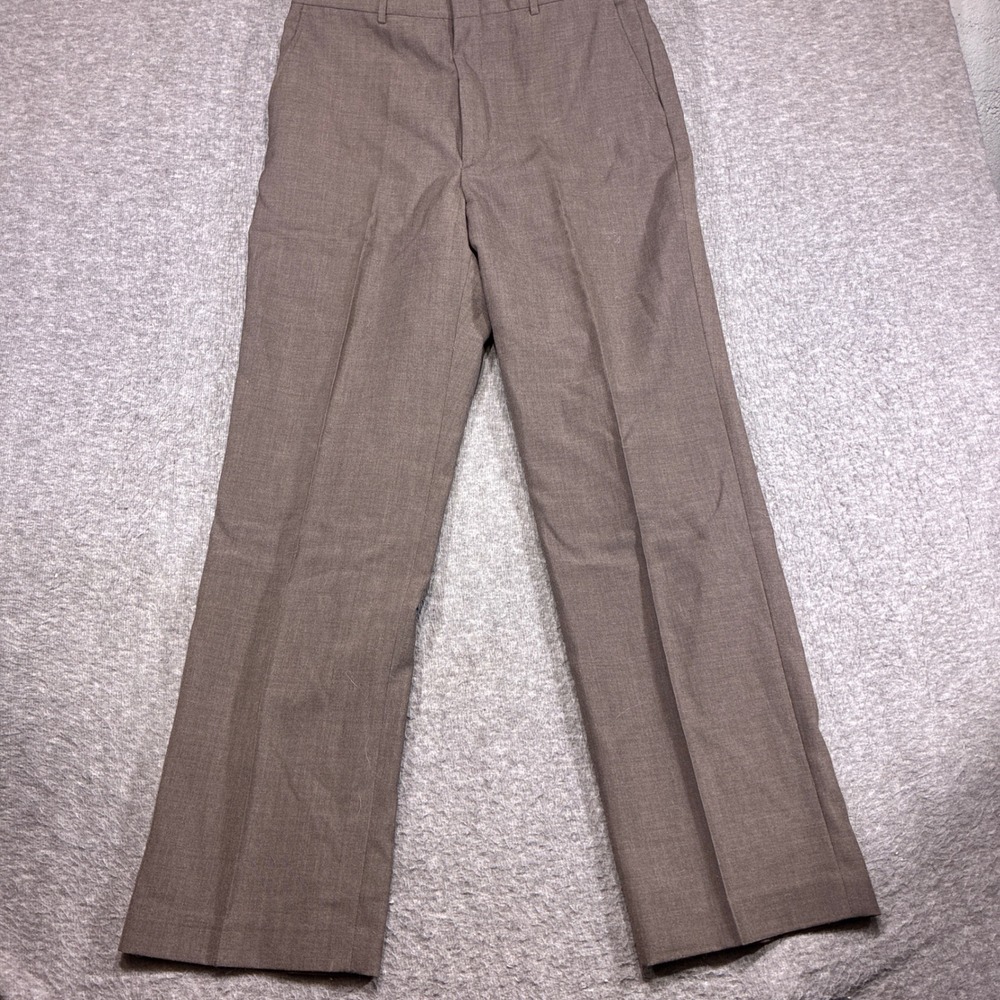 Vintage Towncraft Dress Pants Mens 36x32 Brown Baggy Wide Leg Flowing Pleated